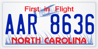 NC license plate AAR8636