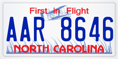 NC license plate AAR8646