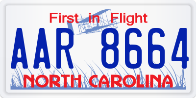 NC license plate AAR8664