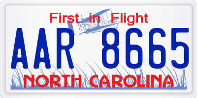 NC license plate AAR8665