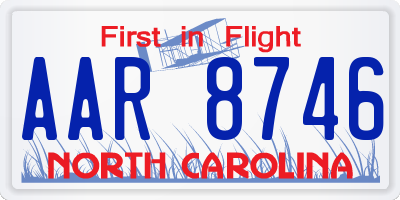 NC license plate AAR8746