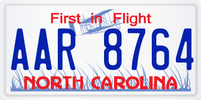 NC license plate AAR8764