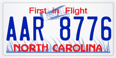NC license plate AAR8776