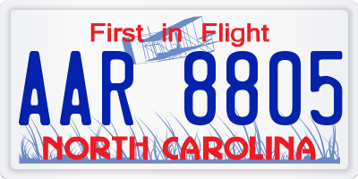 NC license plate AAR8805
