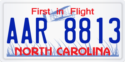 NC license plate AAR8813