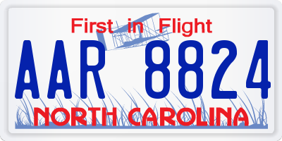 NC license plate AAR8824
