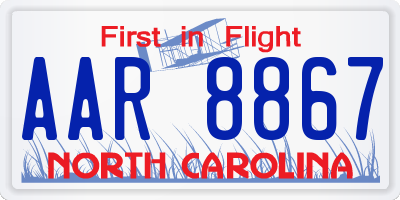NC license plate AAR8867