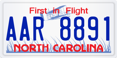 NC license plate AAR8891