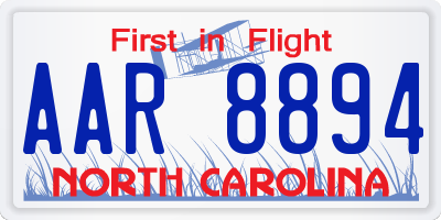 NC license plate AAR8894