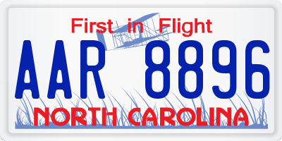 NC license plate AAR8896