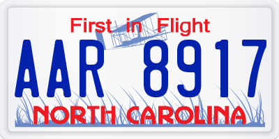 NC license plate AAR8917