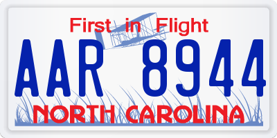 NC license plate AAR8944