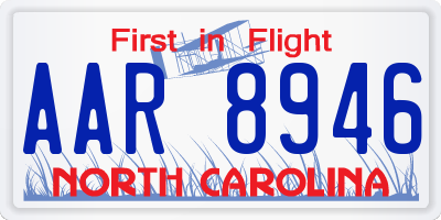 NC license plate AAR8946