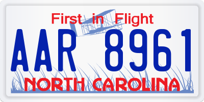 NC license plate AAR8961