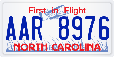 NC license plate AAR8976