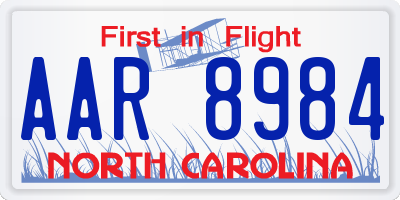 NC license plate AAR8984