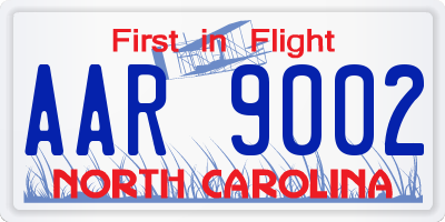 NC license plate AAR9002