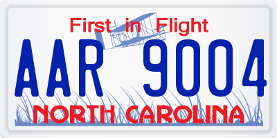 NC license plate AAR9004