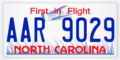 NC license plate AAR9029