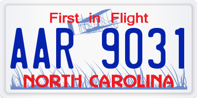 NC license plate AAR9031