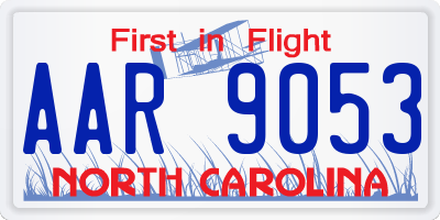 NC license plate AAR9053