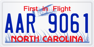 NC license plate AAR9061