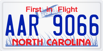 NC license plate AAR9066
