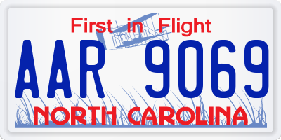 NC license plate AAR9069