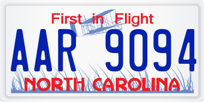 NC license plate AAR9094