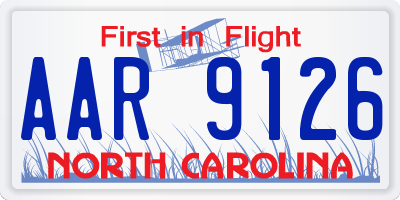 NC license plate AAR9126