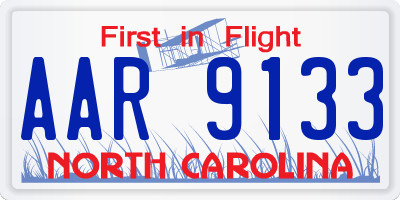 NC license plate AAR9133