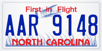 NC license plate AAR9148