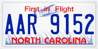 NC license plate AAR9152