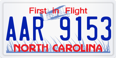 NC license plate AAR9153