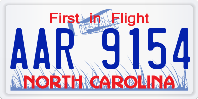 NC license plate AAR9154