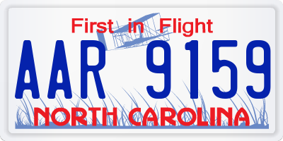 NC license plate AAR9159