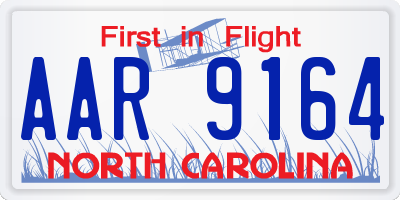 NC license plate AAR9164