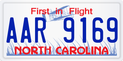 NC license plate AAR9169