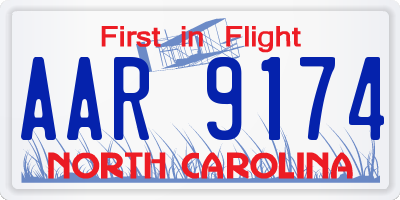 NC license plate AAR9174