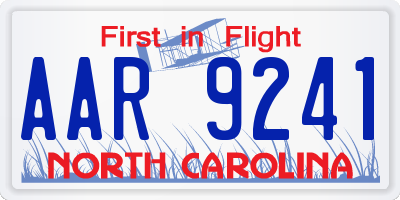 NC license plate AAR9241