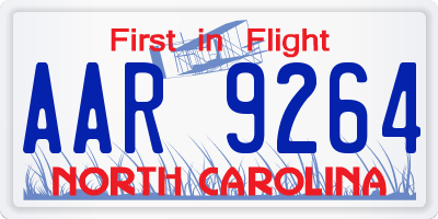 NC license plate AAR9264