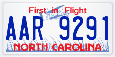 NC license plate AAR9291