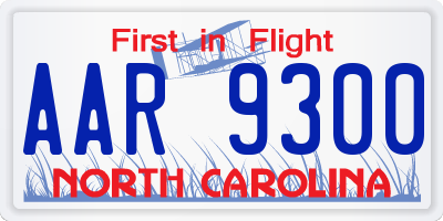 NC license plate AAR9300