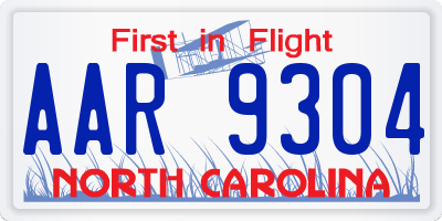 NC license plate AAR9304
