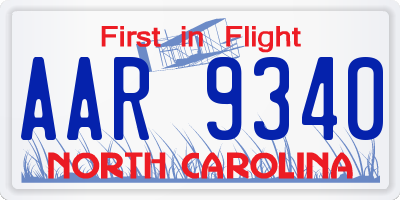 NC license plate AAR9340
