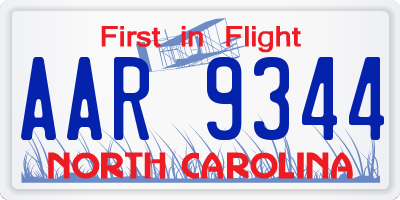 NC license plate AAR9344