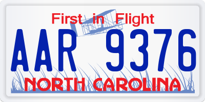 NC license plate AAR9376
