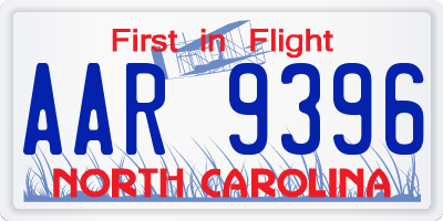 NC license plate AAR9396