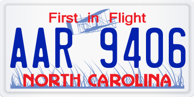 NC license plate AAR9406