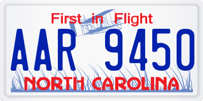 NC license plate AAR9450